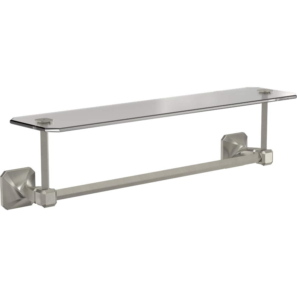 Franklin Brass NAP10-SN Napier Towel Bar with Glass Shelf, 18, Satin Nickel