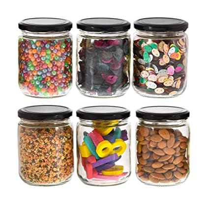 Artifice Glass Transparent Storage Jar For Pickles, Spices, Bpa Free | Set Of 6 | 550 Ml