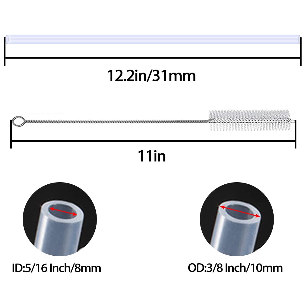 Joytube 6 Pack Silicone Replacement Straws For 20 30 40Oz Cup, Straws Reusable With Cleaning Brush Compatible 30 40 Oz Stanley T