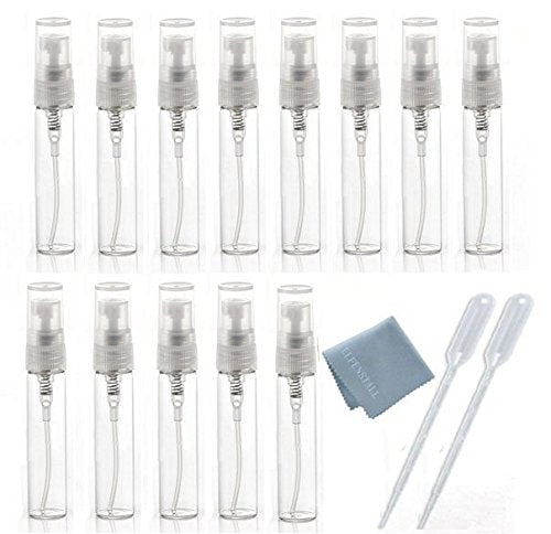 Elfenstal- 10Pcs Mini Clear 5Ml 1/6Oz Atomizer Fine Mist Empty Glass Bottle Spray Refillable Fragrance Perfume Scent Sample Bott