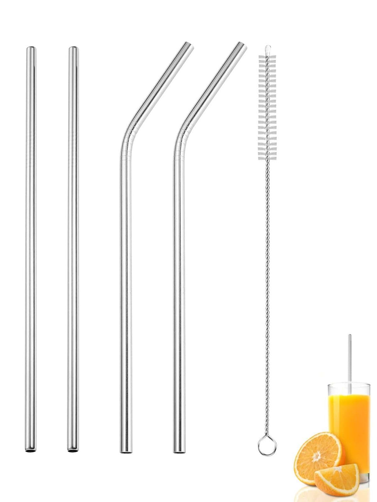 Elategivers Reusable Stainless Steel Drinking Straw Set. Free Delevery