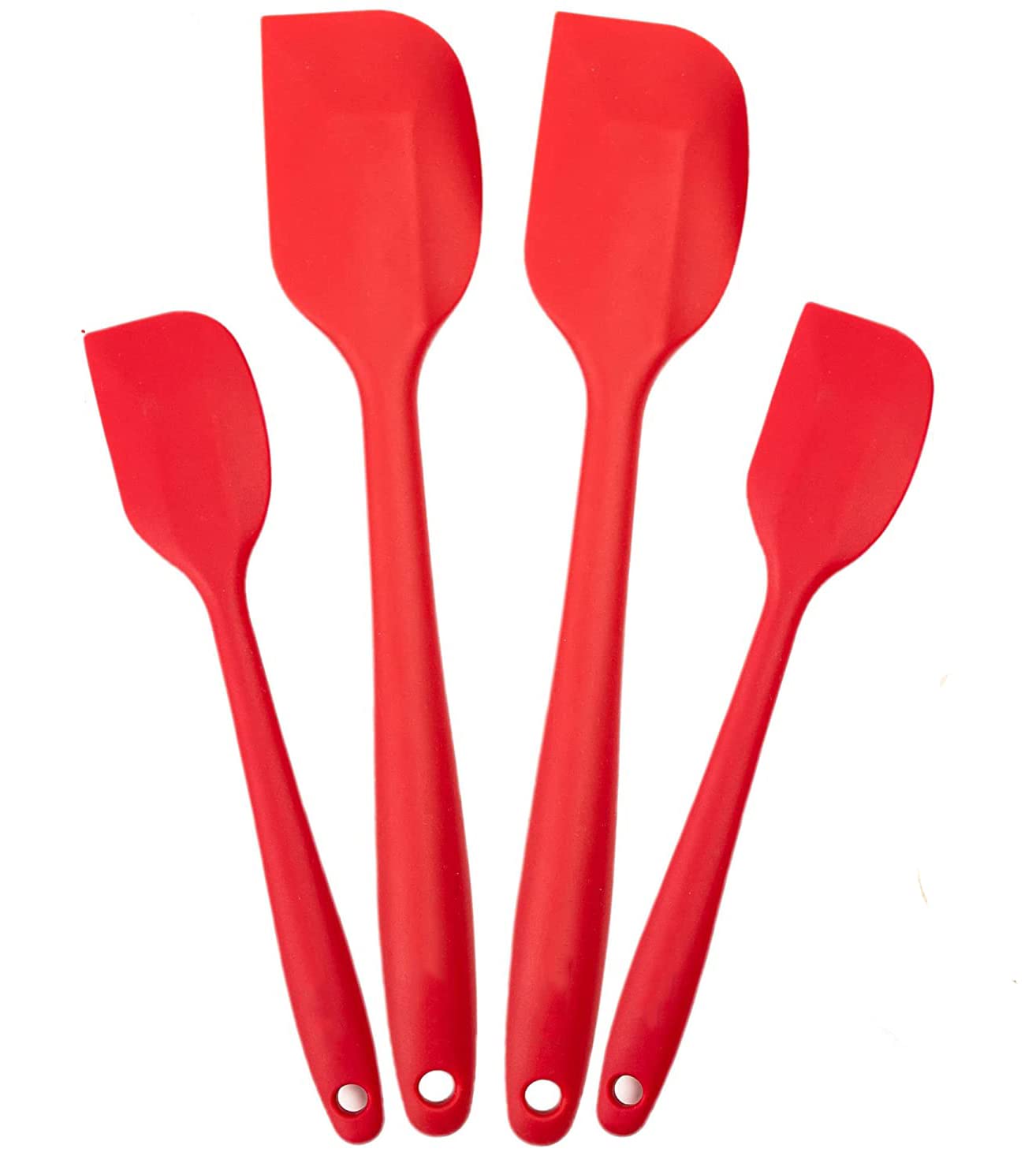 Fs Cool 2 Large And 2 Small Spatulas  Silicone Spatulas,Rubber Spatula With Solid Stainless Steel Core OnePiece HeatResistant