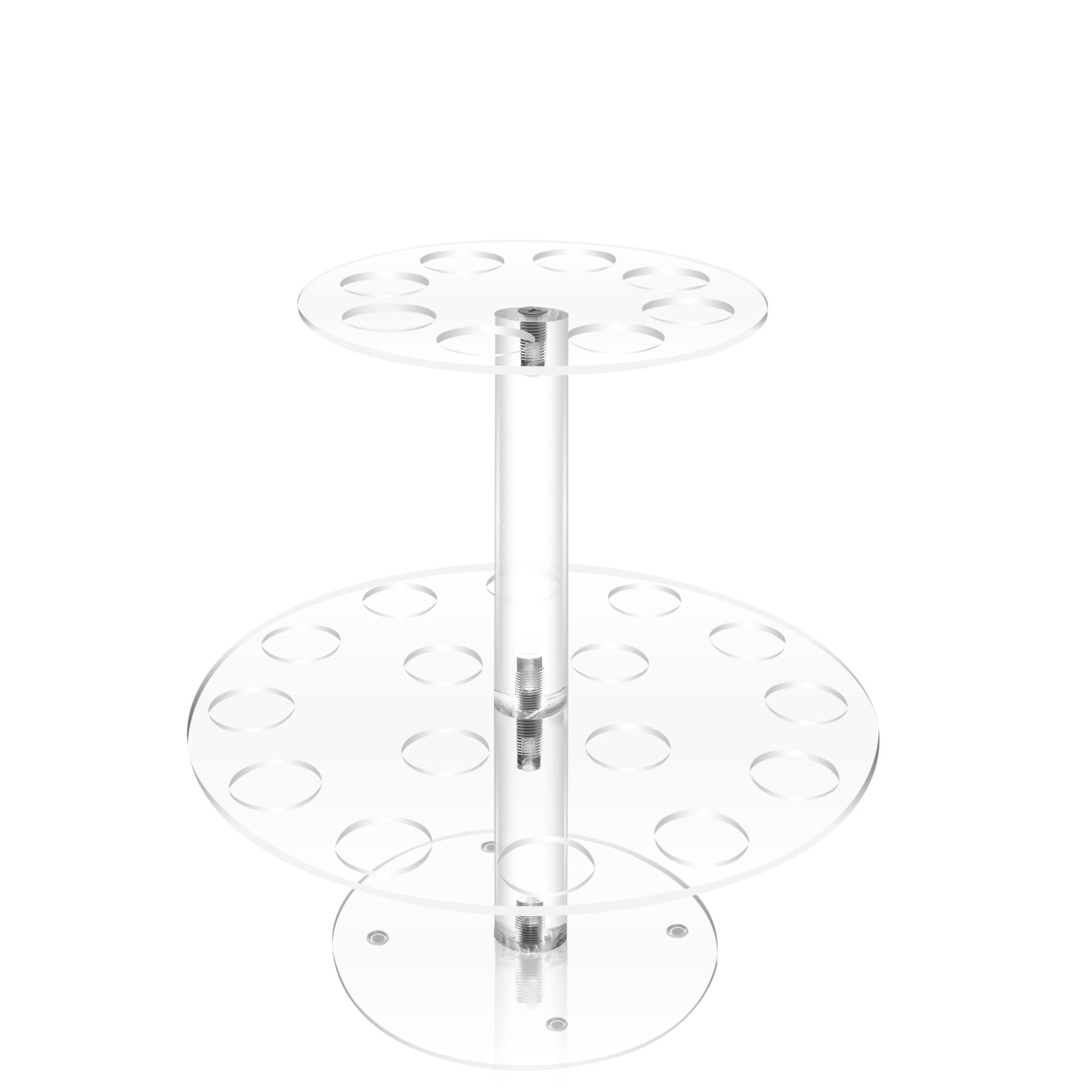 Toopilat Ice Cream Cone Holder,2-Tier Acrylic Ice Cream Stand.Acrylic Ice Cream Cone Holder Stand With 24 Holes Waffle Cone Disp