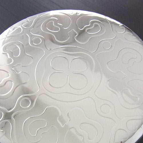 Alessi ''Dressed'' Glass Jar Hermetic Lid In 18/10 Stainless Steel Mirror Polished With Relief Decoration, Silver