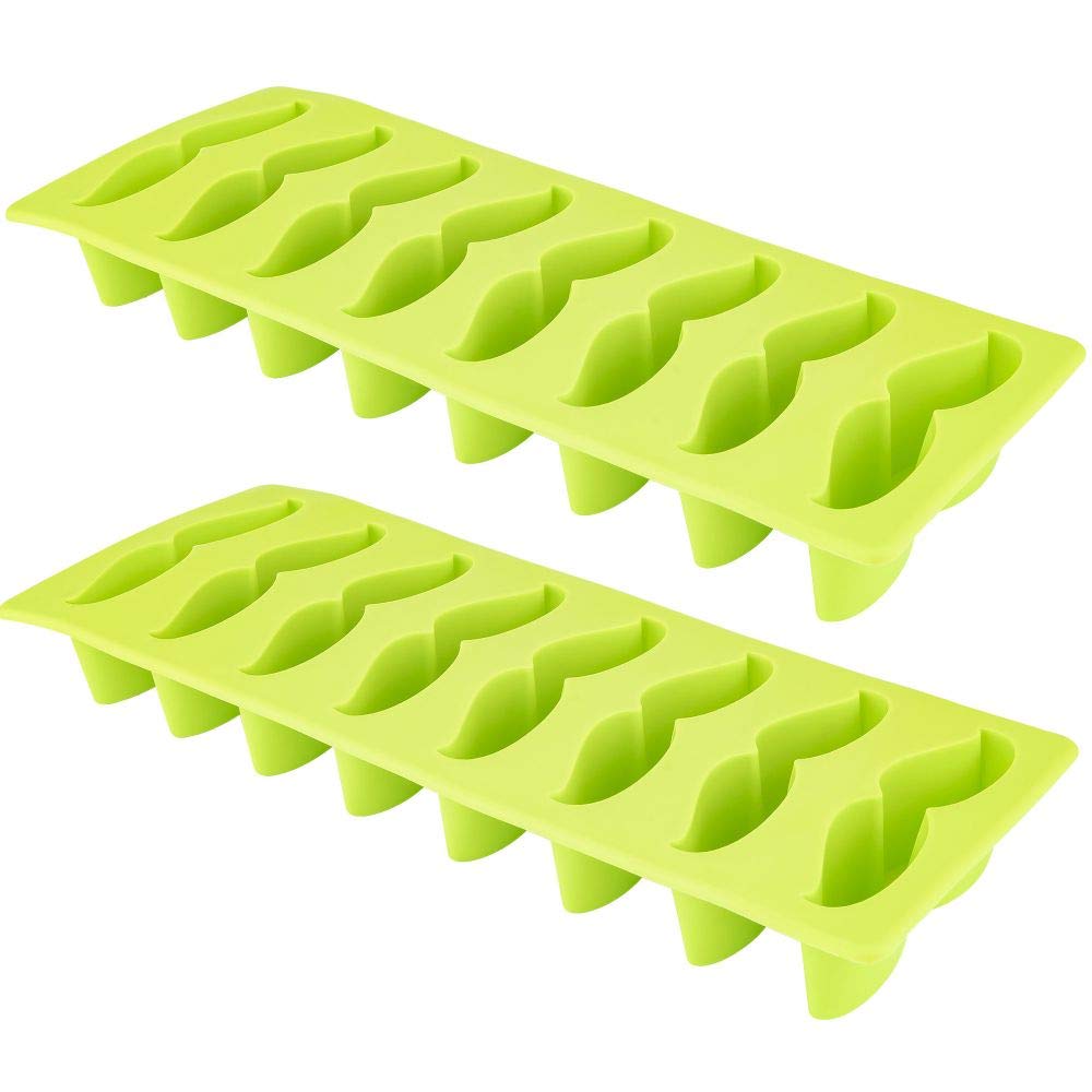 Mustache Ice Cube Tray - Fairly Odd Novelties - Funny Novelty Gag Facial Hair Mold Gift, 2 Pack