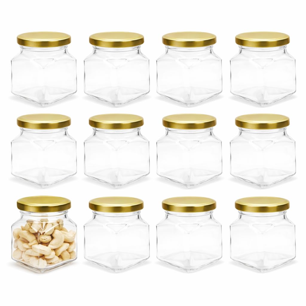 Pure Source India Crystal Clear 100Gm Square Glass Jar Containers Food Safe, Airtight, LeadFree Storage Solution Set Of 96