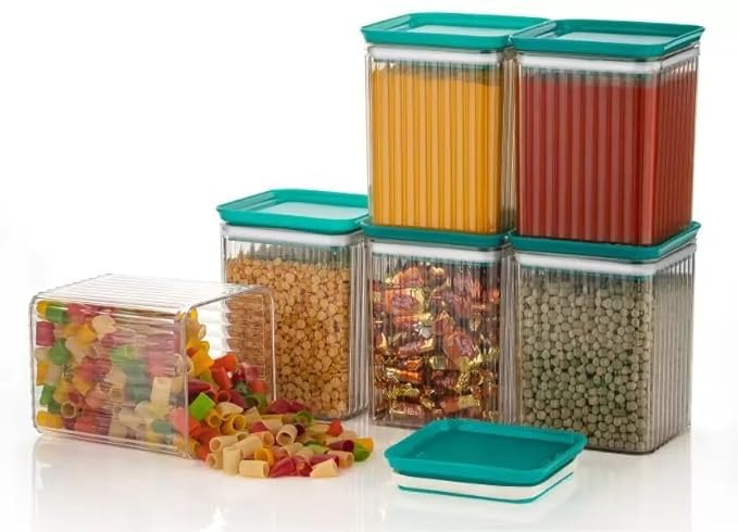 Teaser Plastic Square Container Set For Kitchen Storage  1100Ml Containers | Unbreakable & AirTight Design Jar | Pantry Organi
