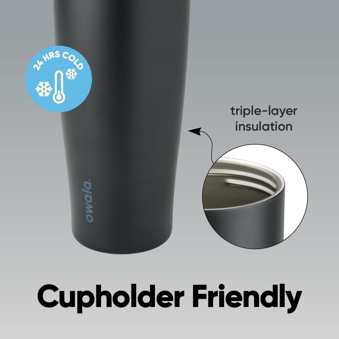Owala FreeSip Tumbler Insulated Stainless Steel Water Bottle with Built-in Straw and Side Handle, For Travel, Work, School, and