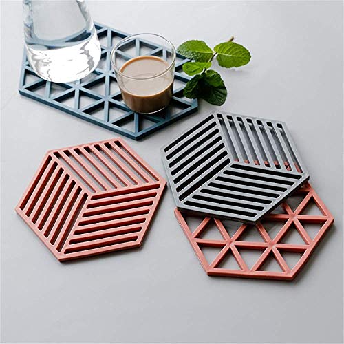 Pepplo Trivet Mats,4 Pack Silicone Table Mats Heat Resistant Hot Pans Non-Slip Pot Holders Placemat For Bowl Dishes Kitchen Cook