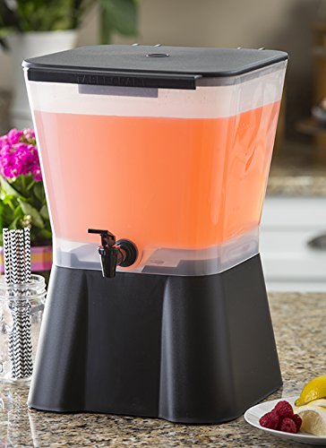 Tablecraft H953 3-Gallon Beverage Dispenser Black And Clear