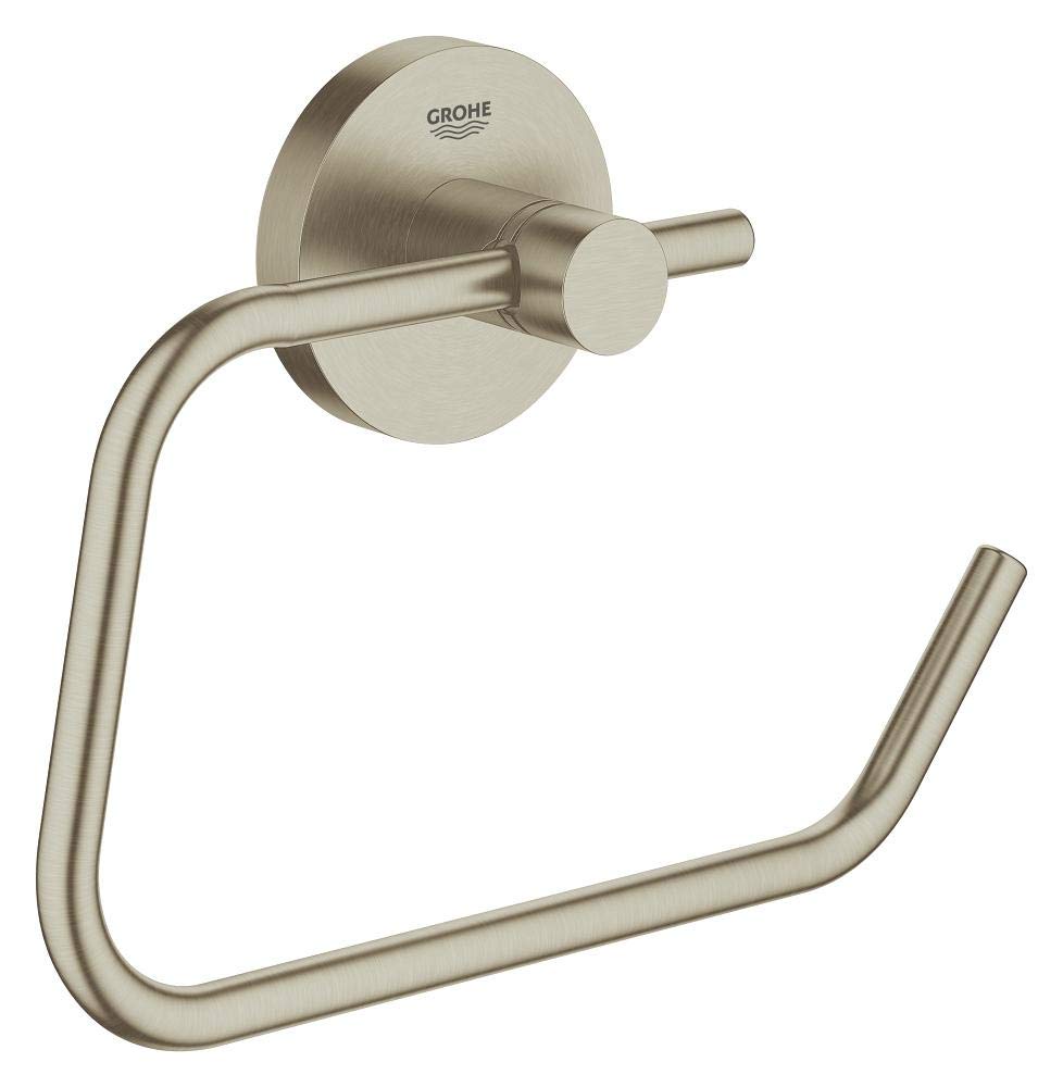 Grohe 40689En1 Essentials Wall-Mounted Toilet Paper Holder, Brushed Nickel Infinity Finish
