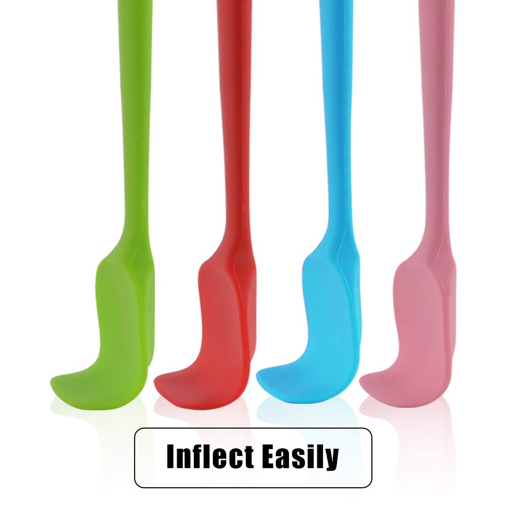 Silicone Spatulas, 10.6 Inch Rubber Spoon Spatula Heat Resistant One Piece Design Seamless Non-Stick Spoonulas Flexible Scrapers