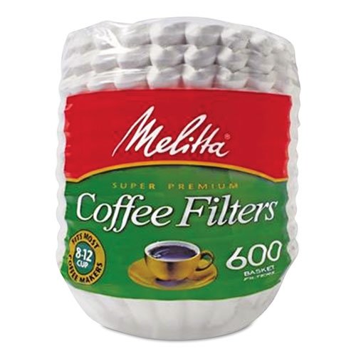 Coffee Filters, Paper, Basket Style, 8 to 12 Cups, 600/Carton-New Condition