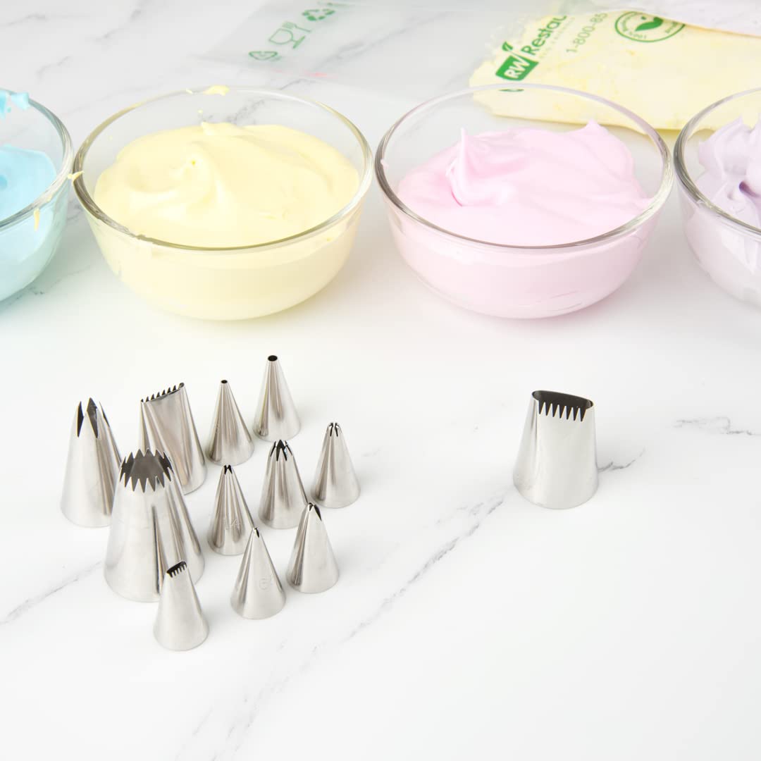 Restaurantware Pastry Tek Pastry Tip 1 Reusable Basketweave Piping Tip - #1D Dent-Resistant Stainless Steel Icing Tip Dishwasher