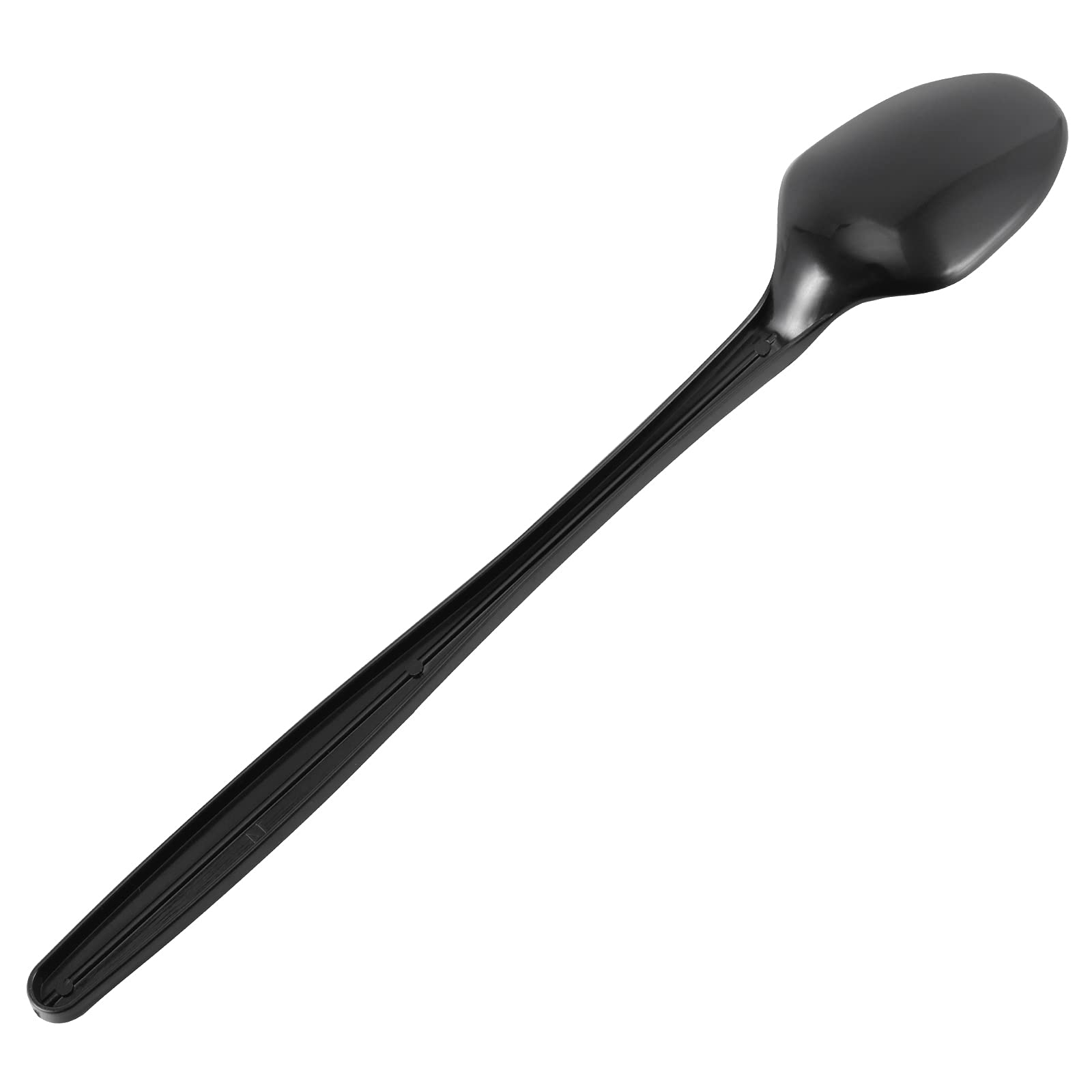 Jeuihau 400 Pcs 8 Inches Individually Wrapped Plastic Spoons, Disposable Soda And Sundae Spoons With Long Handles, Black Plastic
