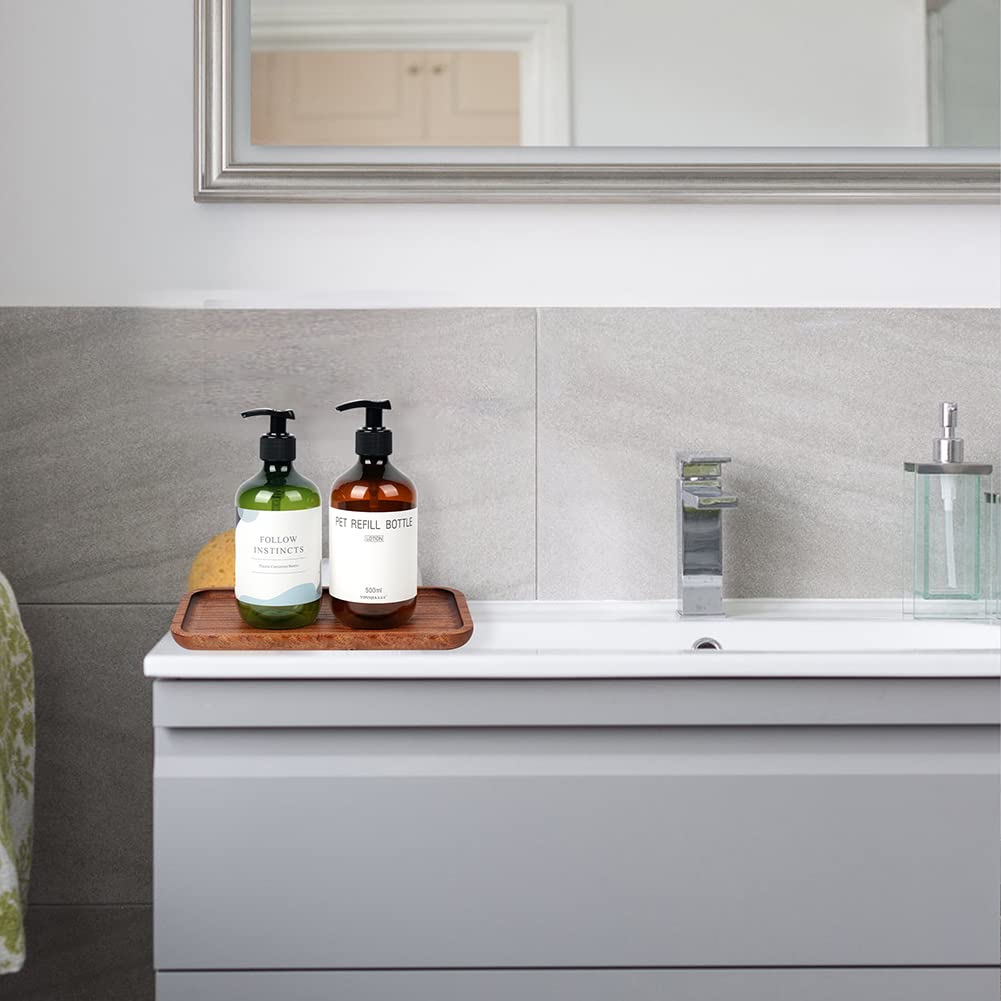 Wuboece 9.84In Wooden Vanity Tray, Bathroom Tray Countertop Organizer Tray For Candle Perfume Soap Dispenser Jewelry Keys
