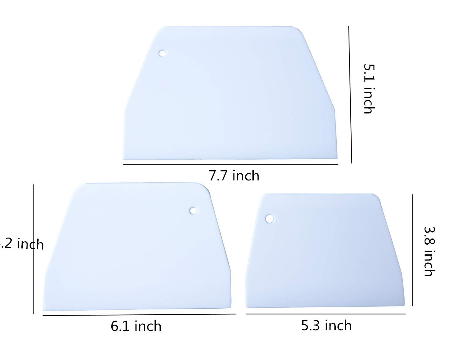 Set Of 3 Cake Scrapers And Smoother Tools For Cake Decorating, Dough & Bowl Scrapers Plastic Icing Smoothers Dough Cutters Bench