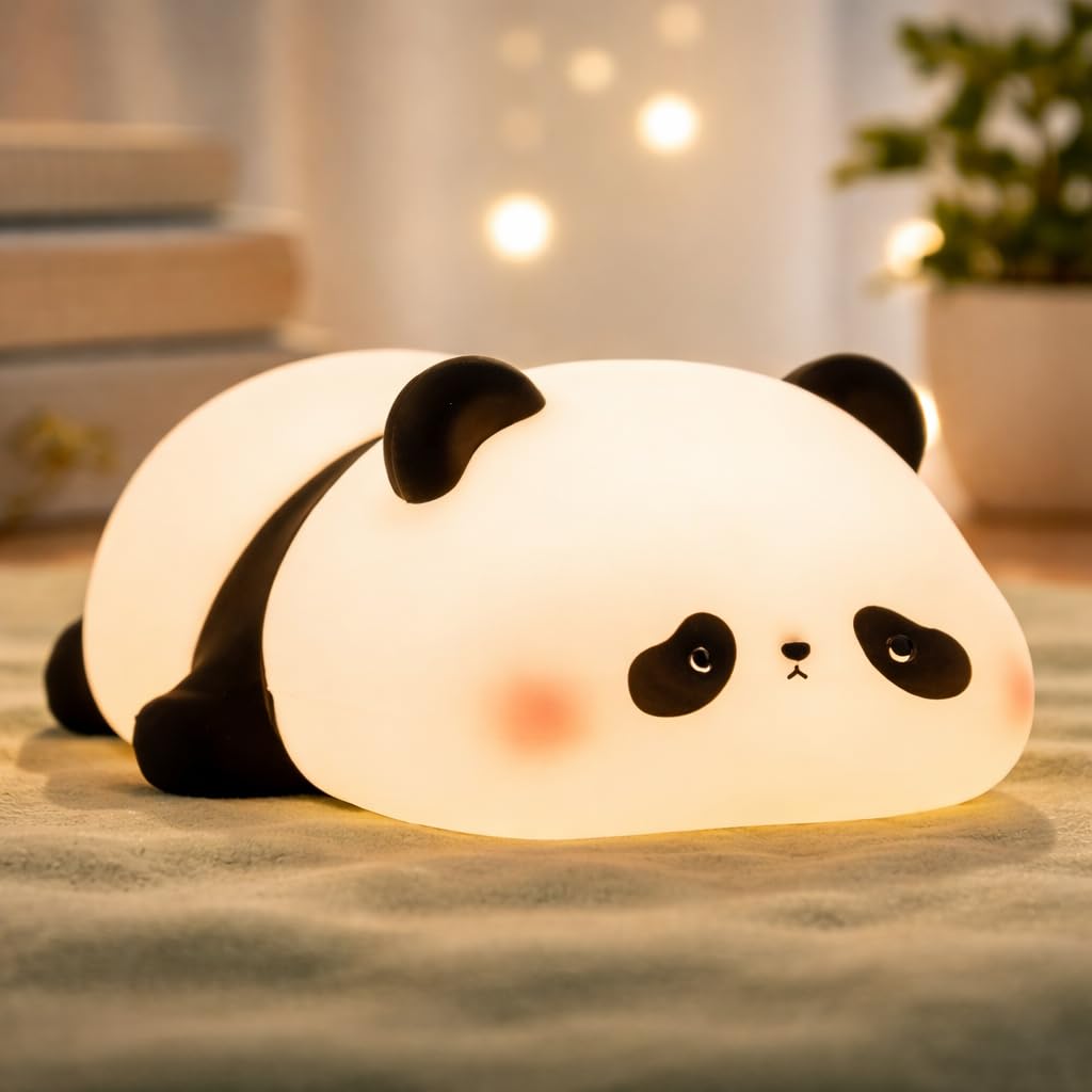 One94Store Kids Sleeping Panda Touch Silicone Night Lamp  Rechargeable Led Bedside Lamp For ChildrenS Bedroom, Romantic Decor,