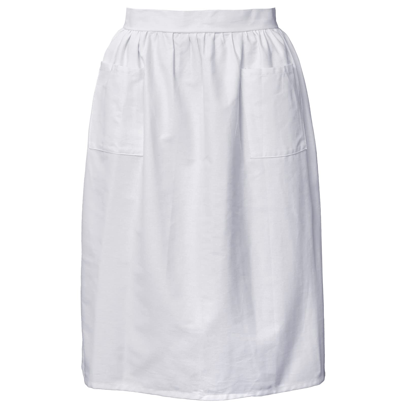 Geyoga Chef White Server Apron for Women Man with Pockets Maid Bistro Work Apron Vintage Kitchen Cooking Chef Costume