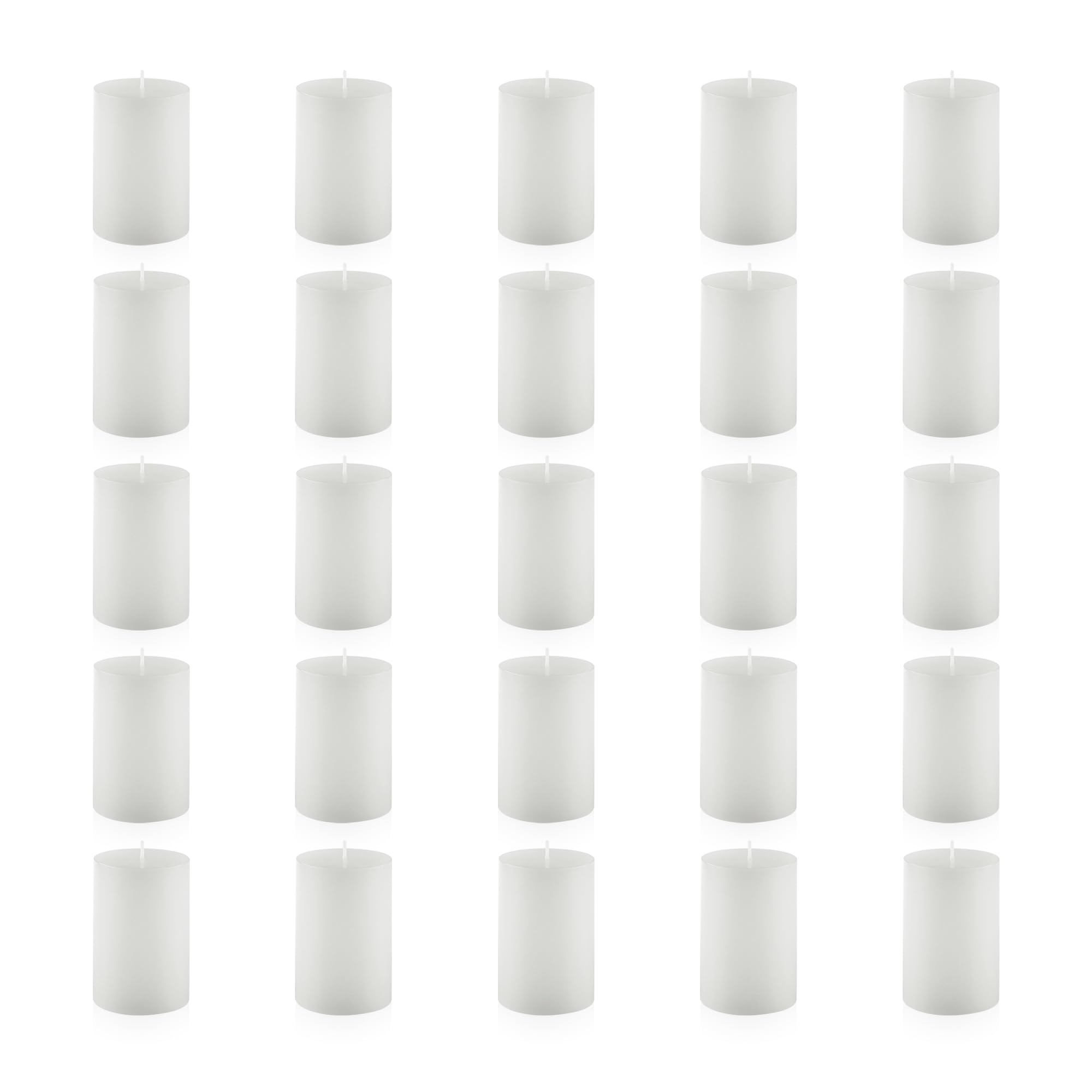 Housecret 25 Pack 2  D x 3  H (20 Hour Burn Time) White Unscented Pillar Votive Candles, Hand Poured Wax Candle Ideal Gifts for 