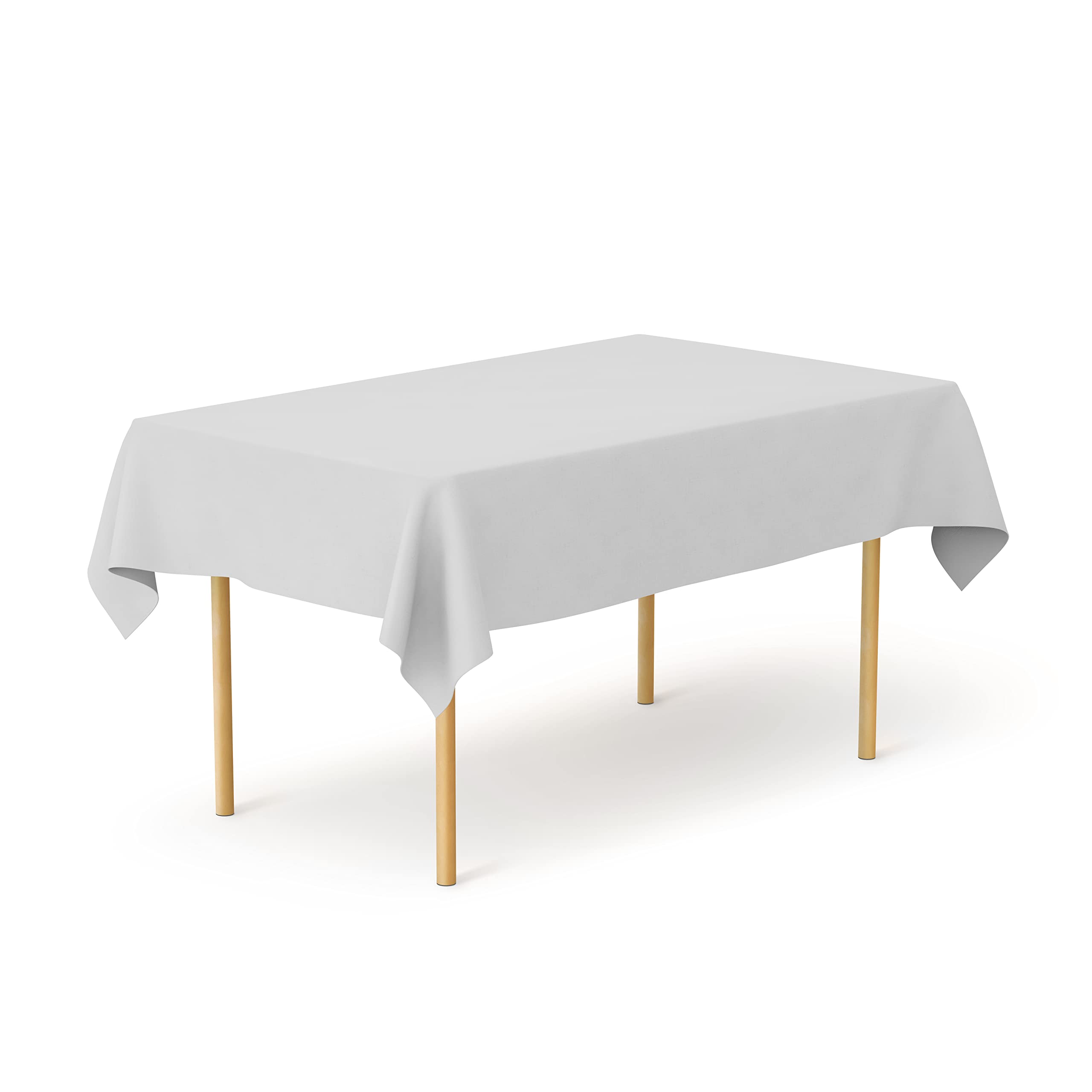 Pomp Silver 60 X 102 Premium Polyester Tablecloth  Wrinkle  Stain Resistant Easy Care Fabric  Fits 6Ft Rectangle Table
