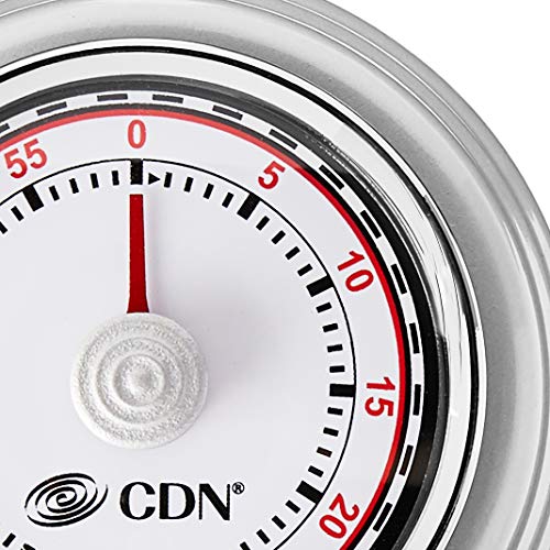Cdn Compact 60 Min Mechanical Timer-Silver, Silver
