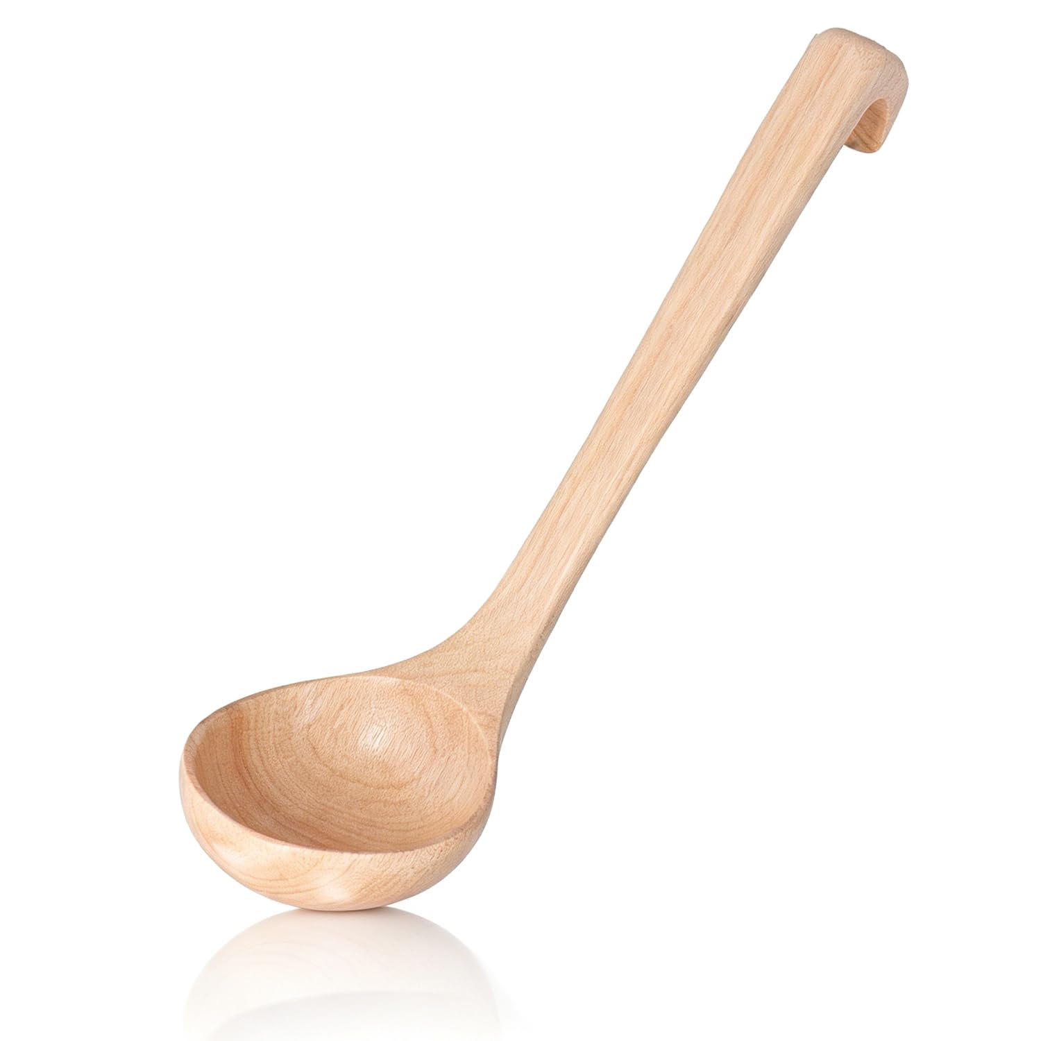Wooden Ladle for Soup Large Soup Ladel with Long Handle with Hook