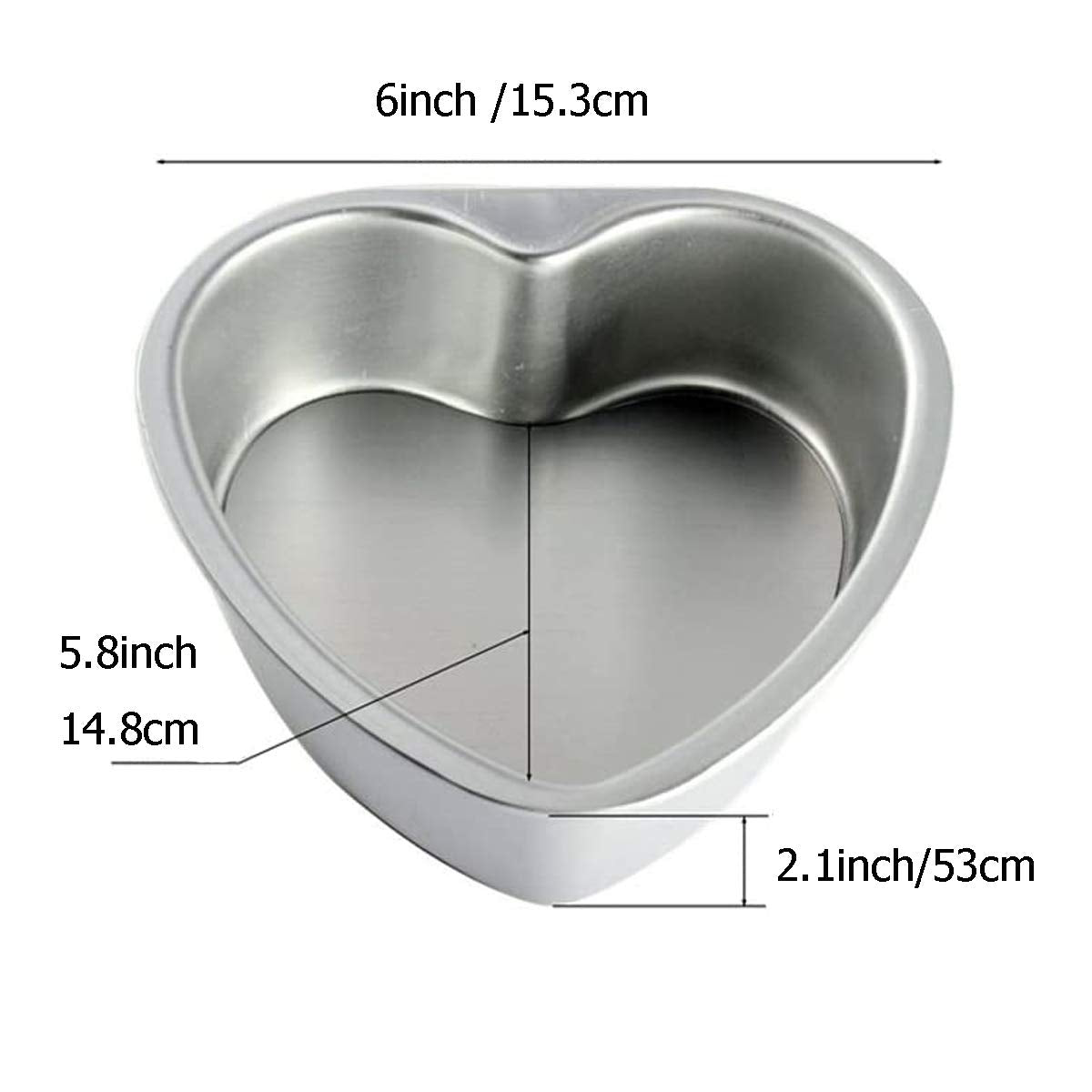 Good News Deep Heart Cake Pan With Removable Bottom 6'',2 Pcs Aluminum Push Pan Cheesecake Pan Chiffon Cake Mold For Oven Baking