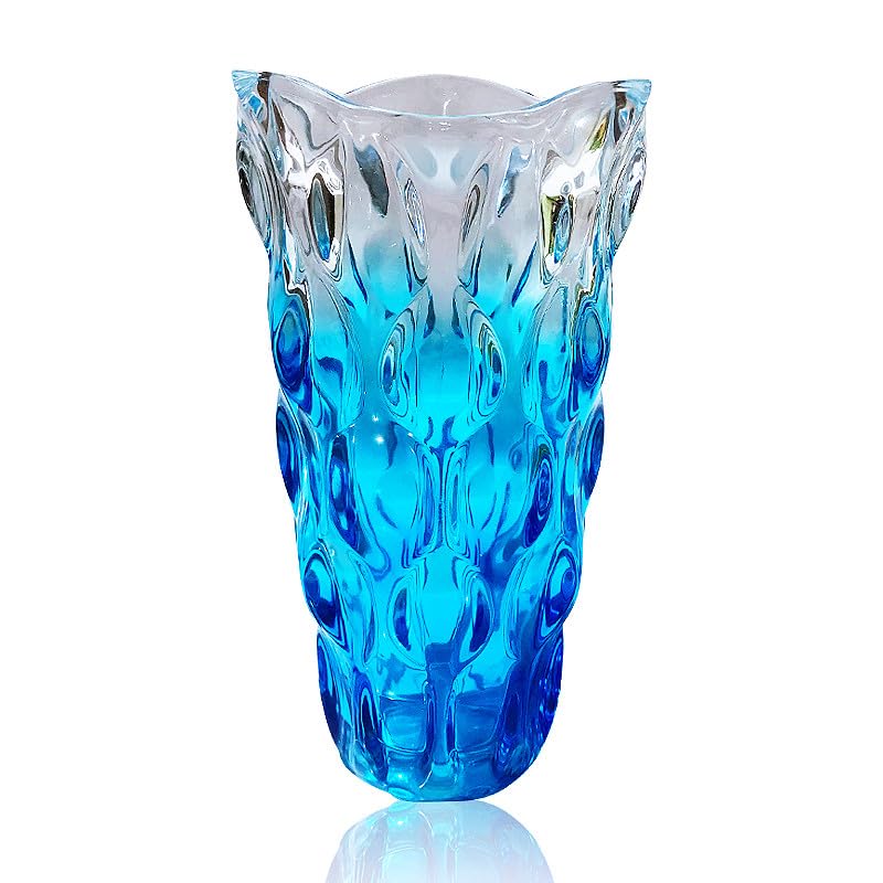 Eastern Rock Unbreakable Flower Glass Vase 3.5lb 9.5inch Sparkle vase Bohemian Style, for Centerpieces,Kitchen,Office, Living Ro