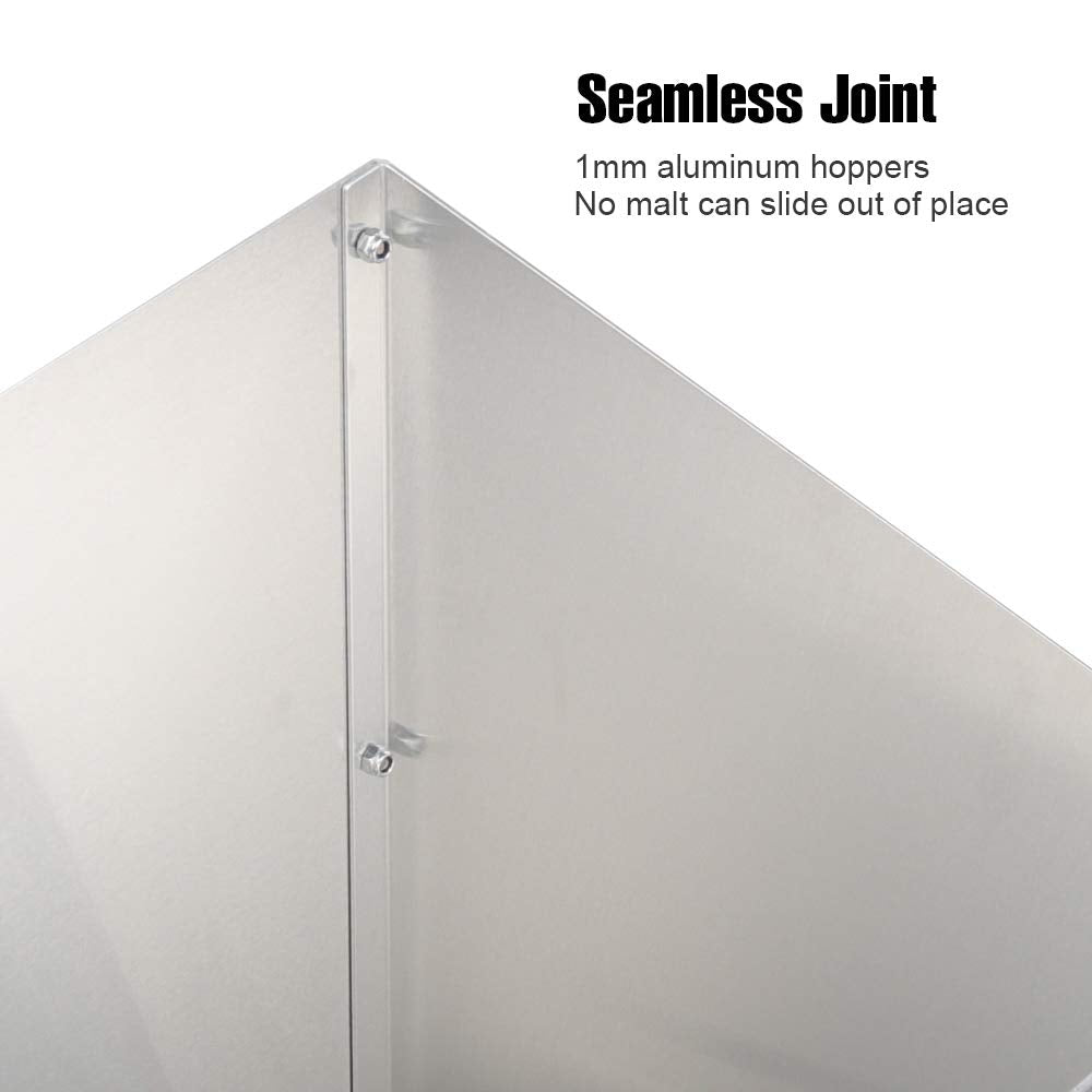 Ferroday Malt Mill Malted Grain Mill 2 Roller Stainless Steel Malt Crusher Heavy Duty Malt Mill Homebrew Grain Crusher Adjustabl