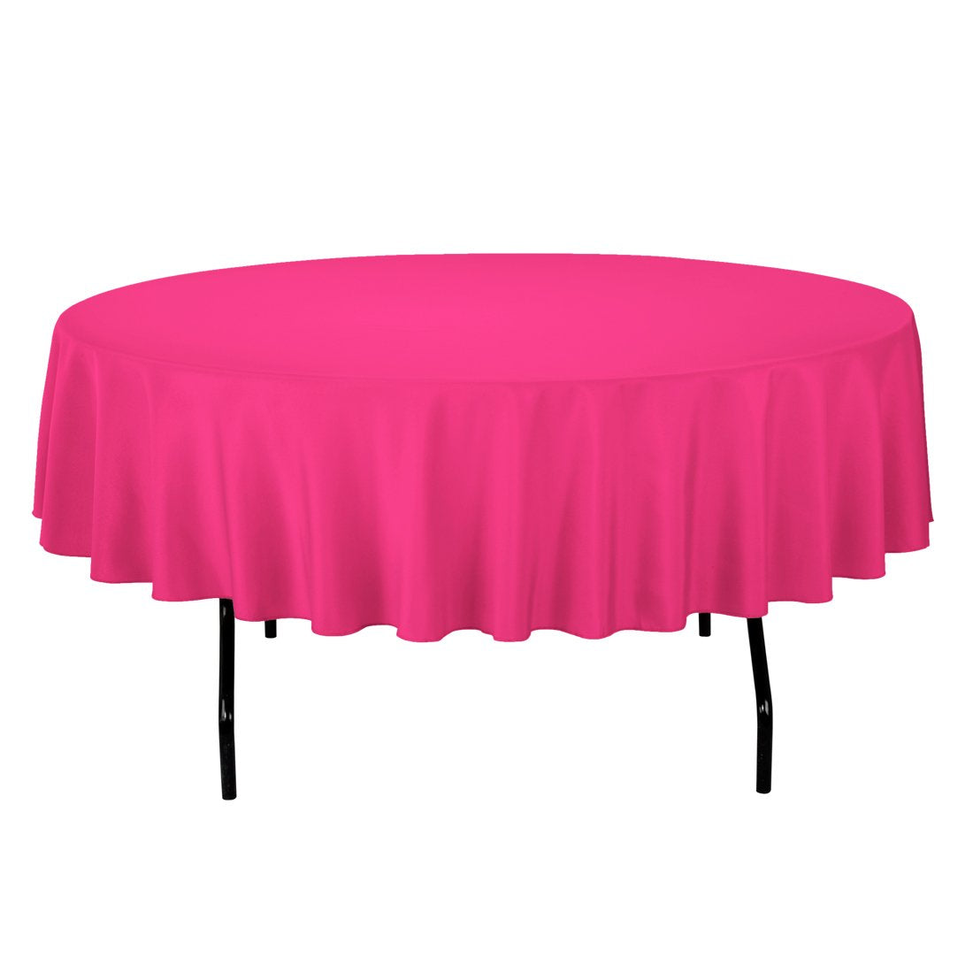 Linentablecloth 90-Inch Round Polyester Tablecloth Fuchsia