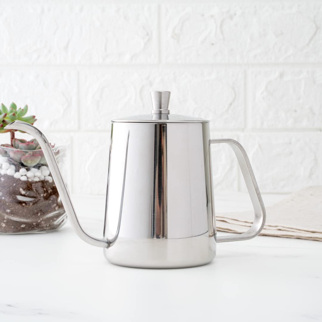 Restaurantware Restpresso 12 Ounce Gooseneck Kettle 1 Dishwashable Pour Over Kettle - With Thermometer Hole Non-Stick Coating St