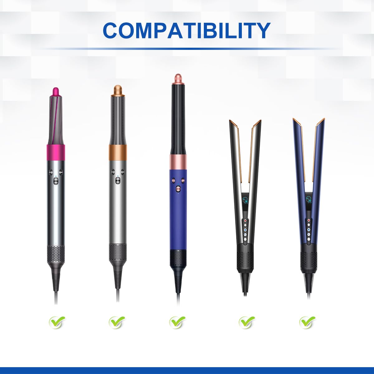 Lanmu Wall Mount Holder Compatible With Dyson Airwrap/Airstrait Styler, Storage Organizer Stand Curling Iron Accessories For Hom