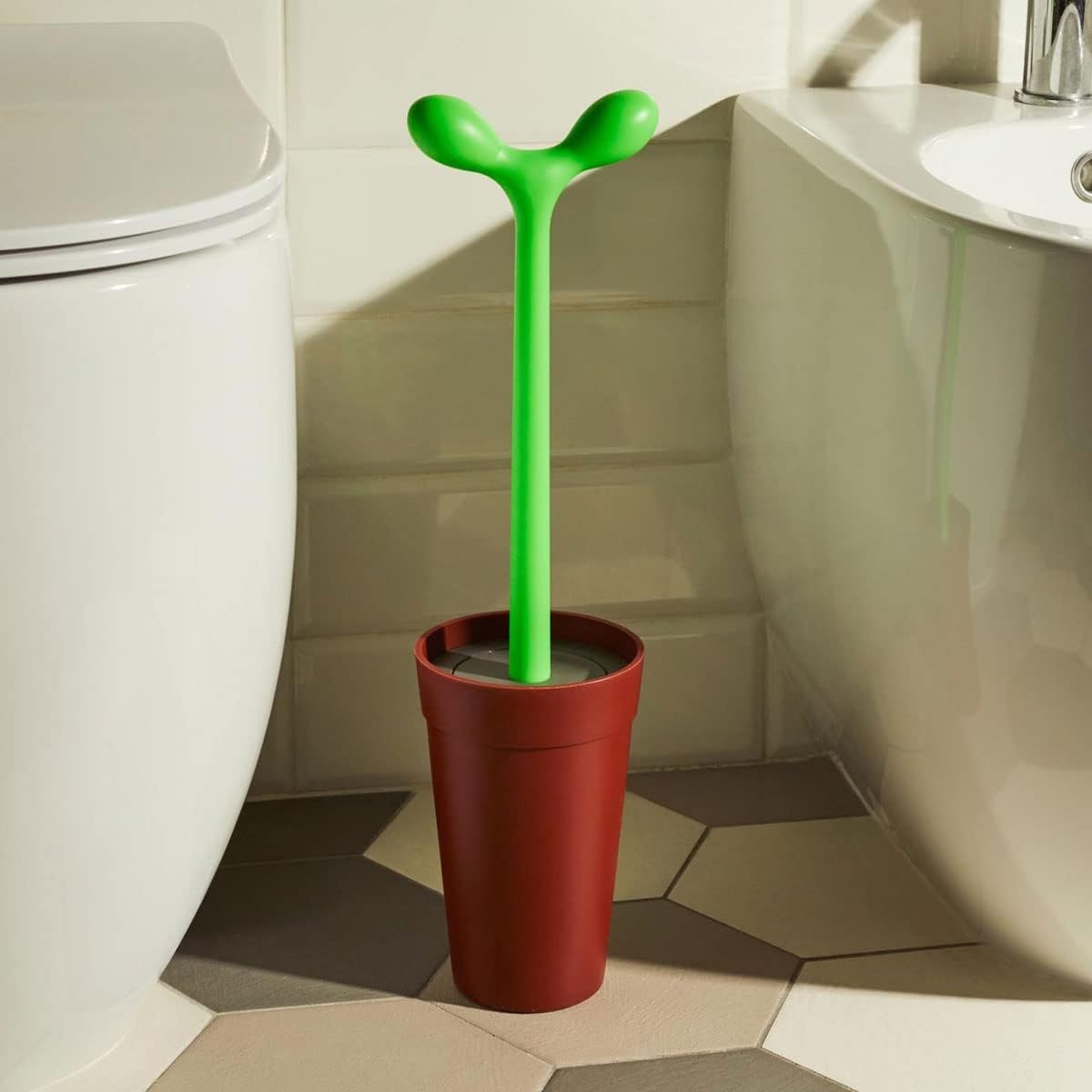 Alessi Merdolino Toilet Brush Aleesi Asg04 Merdolino Toilet Brush, Brown,57.7Cm X 12.3Cm X 13Cm