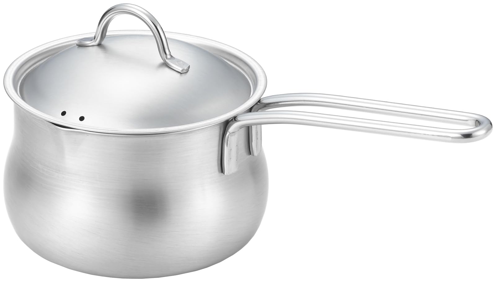 Yoshikawa YJ3674 Gas Fire Dedicated Stainless Steel Double Mouth Milk Pan 4.7 inches (12 cm) with Lid