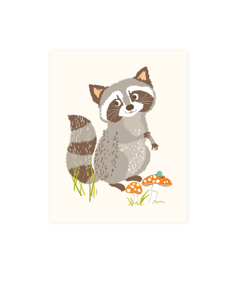 Sea Urchin Studio Woodland Art Print, Raccoon, 8'' X 10''