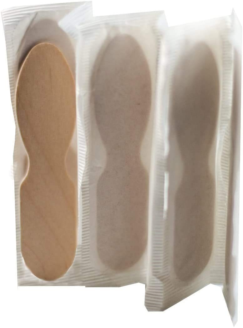 Perfect Stix Wooden Wrapped Taster Spoons, Paper Wrapped, 3'' Length (Pack Of 200) Wrapped. Eco-Friendly