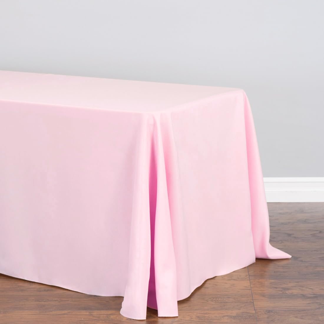 Ltc Linens 10-Pack Bulk 90X132 Inch Pink Rectangular Tablecloths - Rounded Corners Table Cloths For 6 Ft Tables Floor-Length Dro