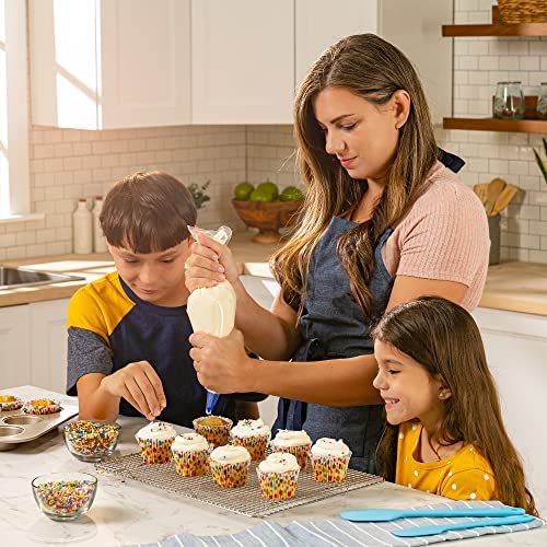 Oven-Safe, Dishwasher-Safe 100% Stainless Steel Cooling And Baking Rack Set - Tight-Wire Racks For Oven Cooking - Food-Safe, Hea