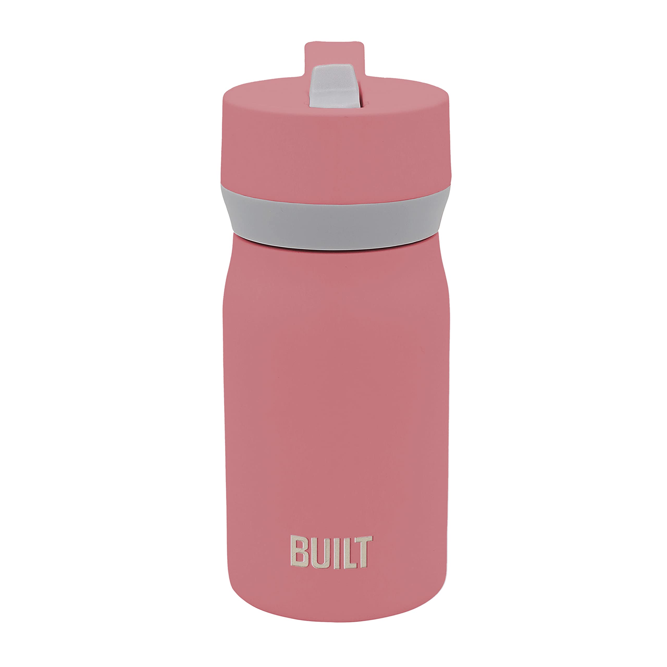 Built Cascade Double Wall Vacuum Insulated Stainless Steel Wide Mouth Water Bottle With Comfort Grip And Straw Lid And Carry Han