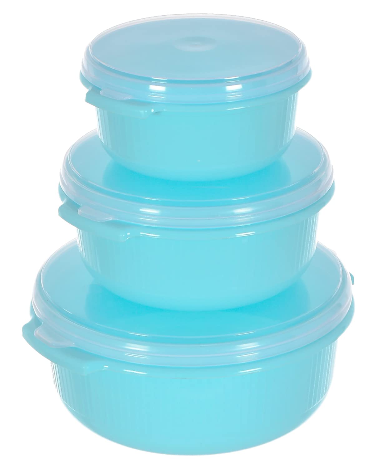 Heart Home Food Grade, Microwave & Freezer Safe Plastic Bowls, Food Storage Container Set With Lid, Set Of 3 (3200Ml, 1800Ml, 10