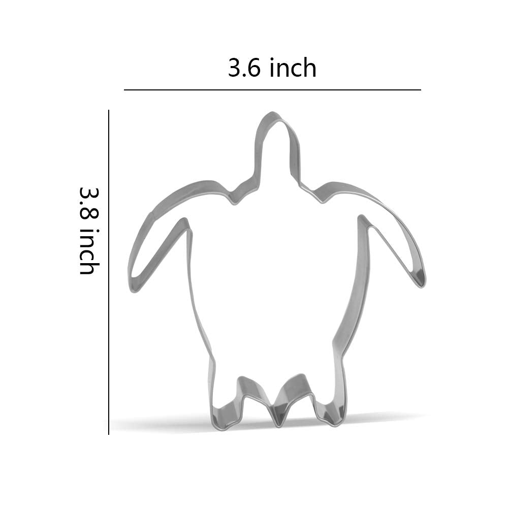 Keewah 3.8 Inch Sea Turtle Cookie Cutter - Stainless Steel