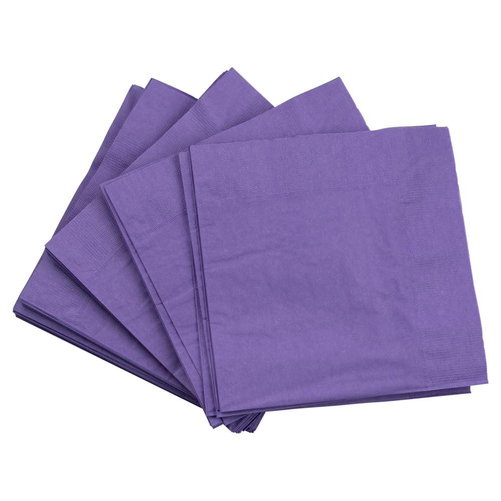 Jam Paper Medium Lunch Napkins - Purple - 6.5X6.5 Inch (Pack Of 50)