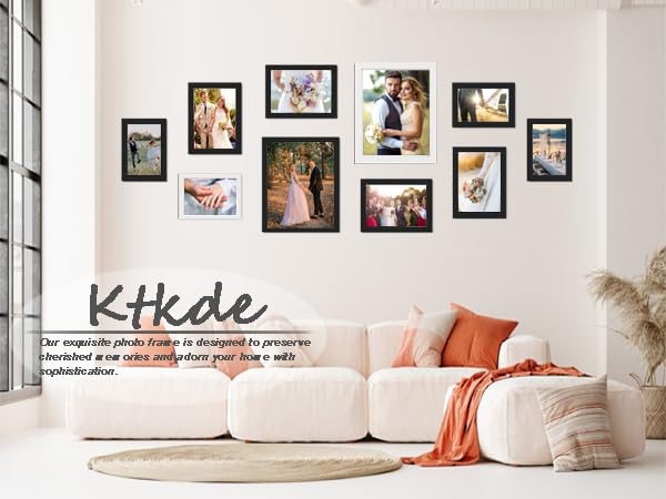 KTKDE 8.5x11 Picture Frame Certificate Document Frame 6 Pack Diploma Frames, Poster and Photo, Horizontal and Vertical Formats f