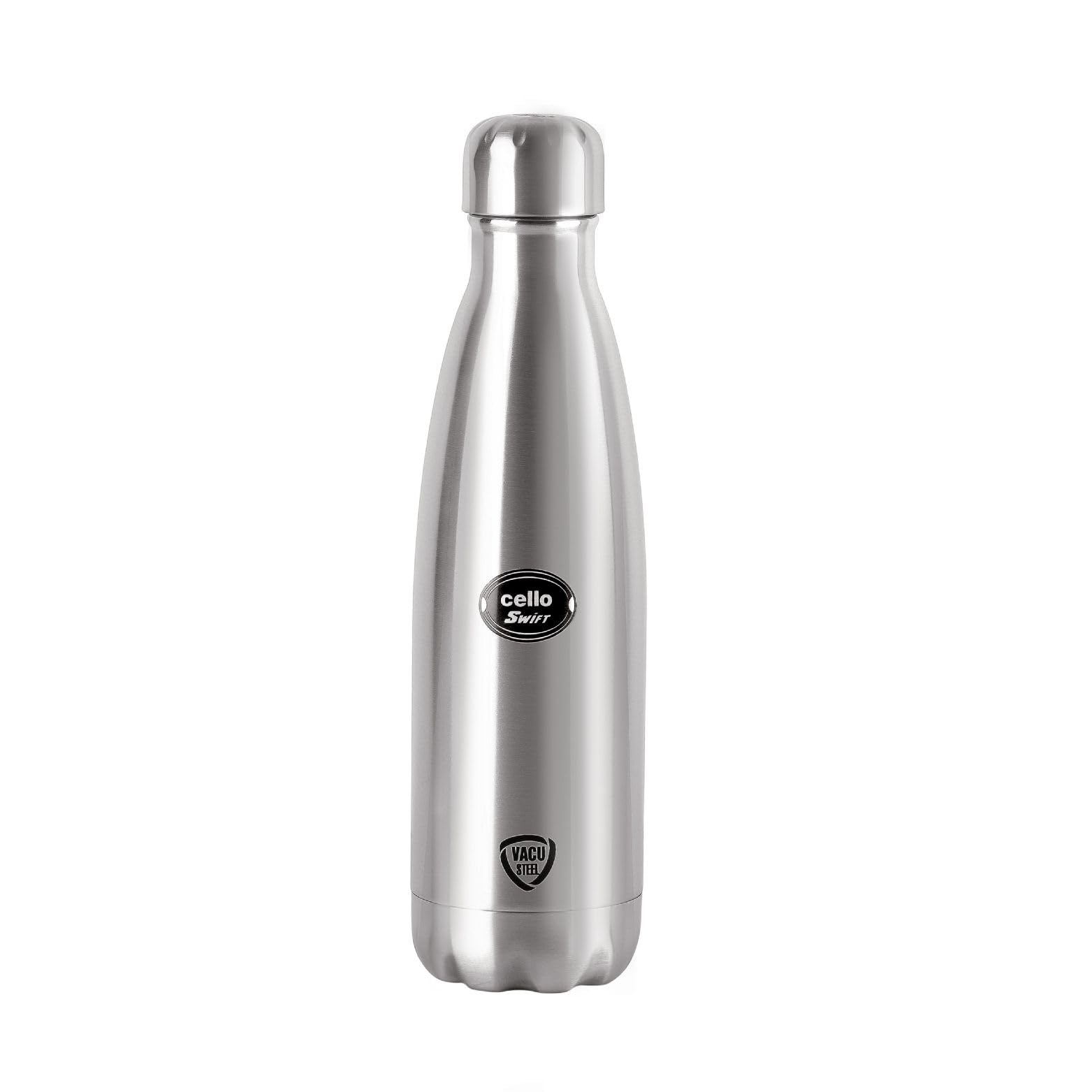 Cello Swift Thermosteel Water Bottle 500ml, Silver | 24 Hours Hot & Cold | Rust & Leak Proof | Ideal for Office, Gym, Home, Kitc