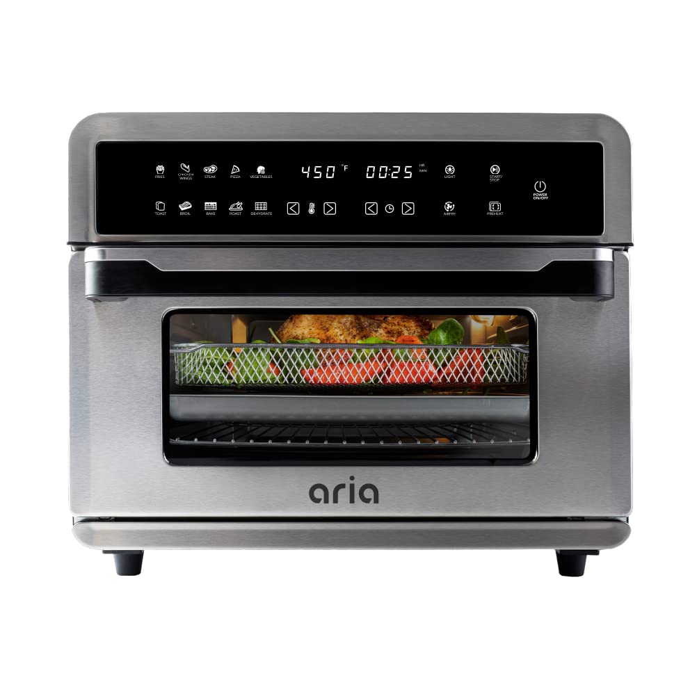 Aria Air Fryers Ato-898 Toaster Oven Air Fryer, 30Qt, Brushed Stainless Steel