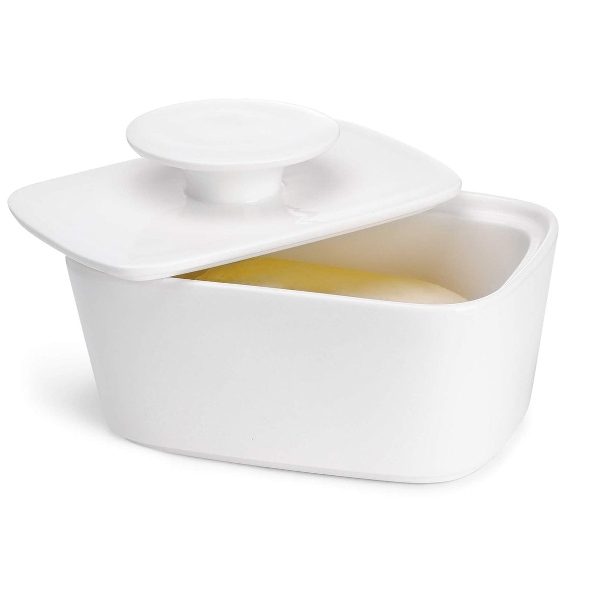 Sweese Extra Large Butter Dish with Lid, 6.2 Porcelain Butter Keeper C ...