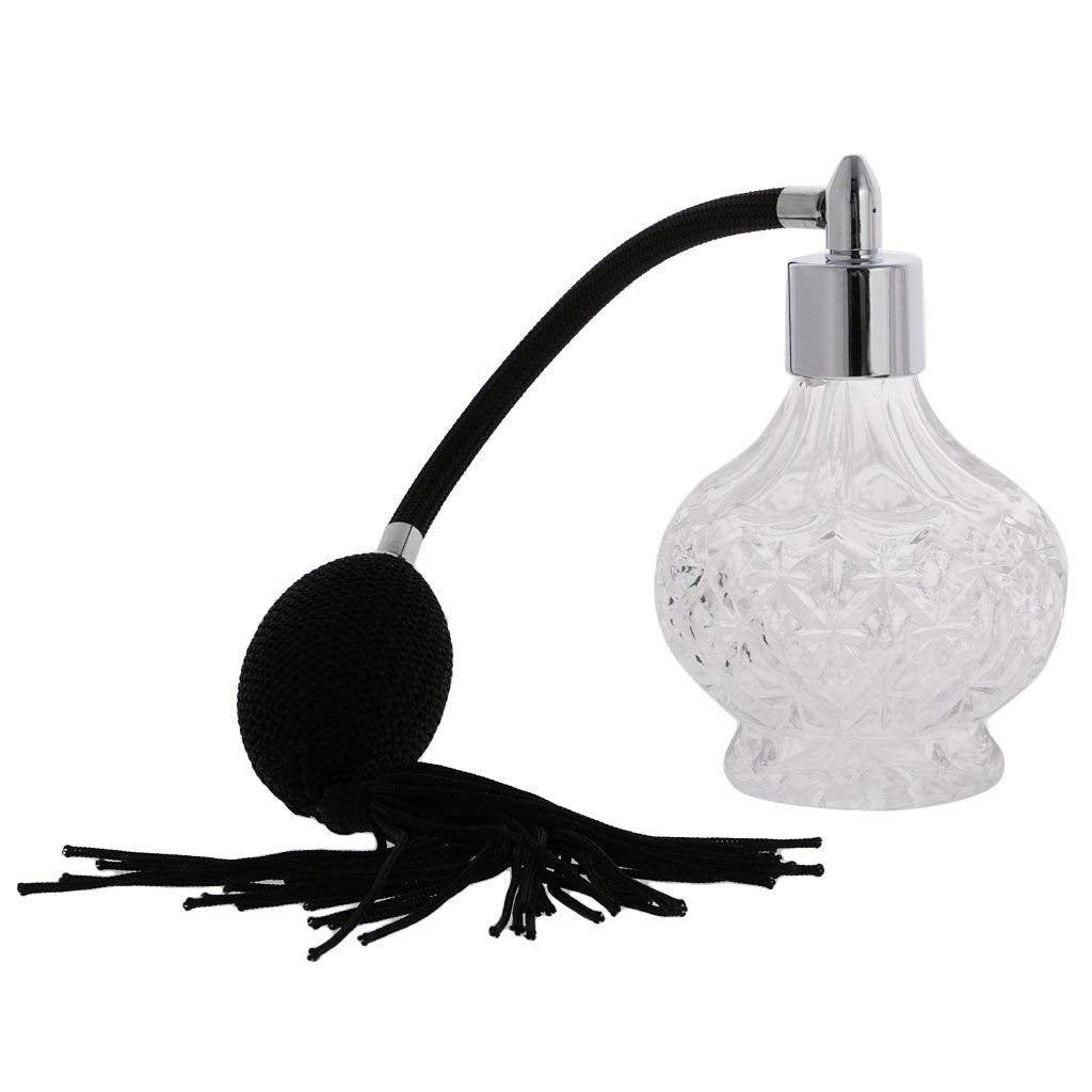 Topxome 80Ml Clear Crystal Vintage Style Perfume Bottle Silver Long Spray Tassels Atomizer Pump Refillable Glass Bottles Makeup