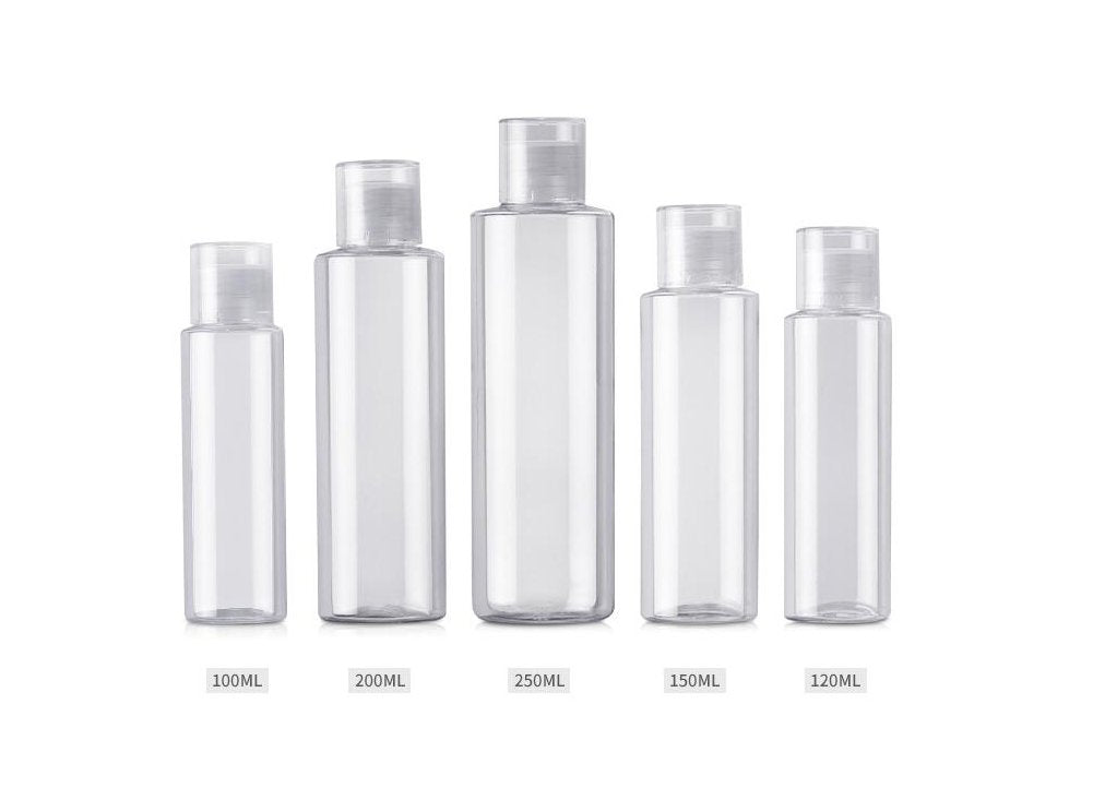 3Pcs Empty Clear Refillable Plastic Toner Lotion Cleanser Bottle Jars Travel Cosmetic Storage Container Packing Holder Organizer