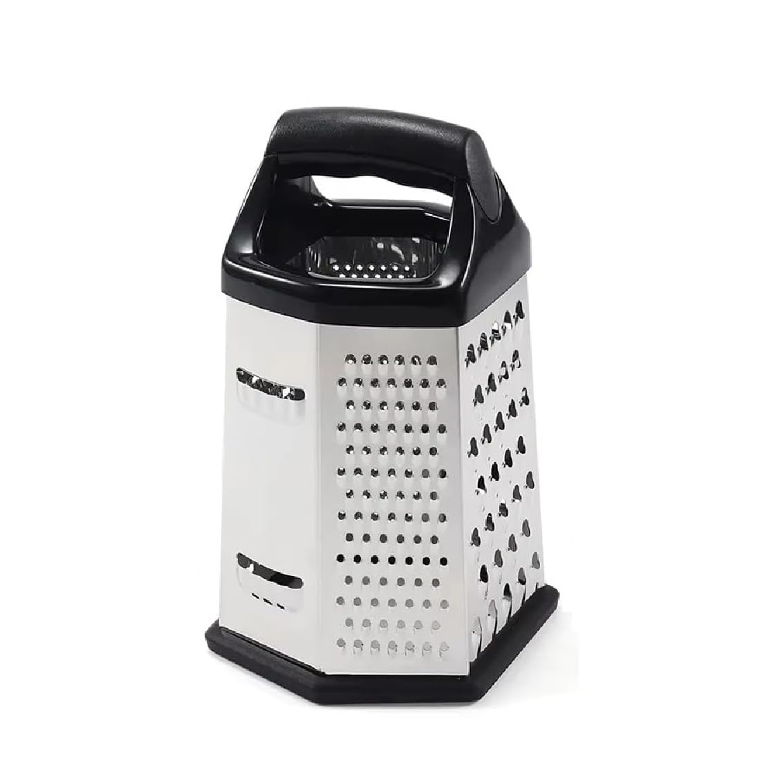 Trujve Stainless Steel 6Sided Shredder For Cheese Sided Box Grater Large Grating Surface NonSlippery Rubber Bottom Plum Vegeta